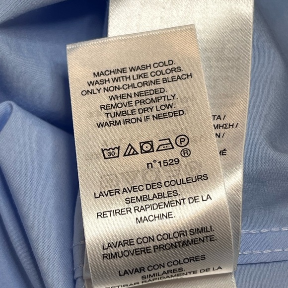 Lauren Ralph Lauren Stretch Non-Iron Button Down Shirt Blue Size Medium - Picture 9 of 11